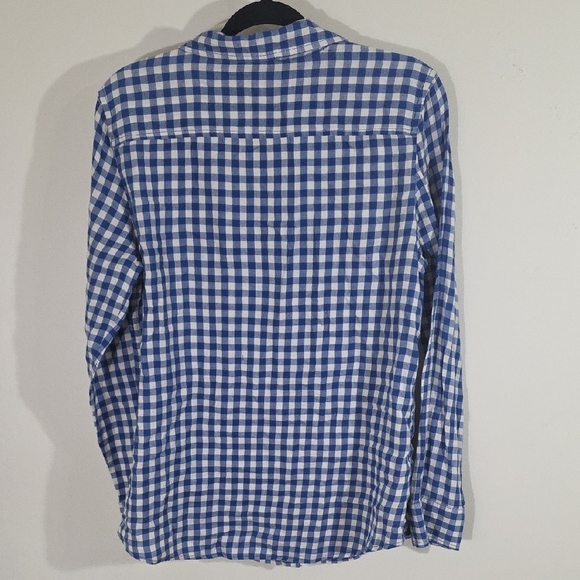 GAP Blue and White Gingham Button Down Shirt - Picture 4 of 5